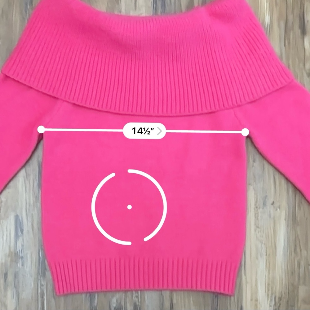 Hot Pink Fold Over Flare Sleeve Chunky Knit Sweater - Picture 7 of 7